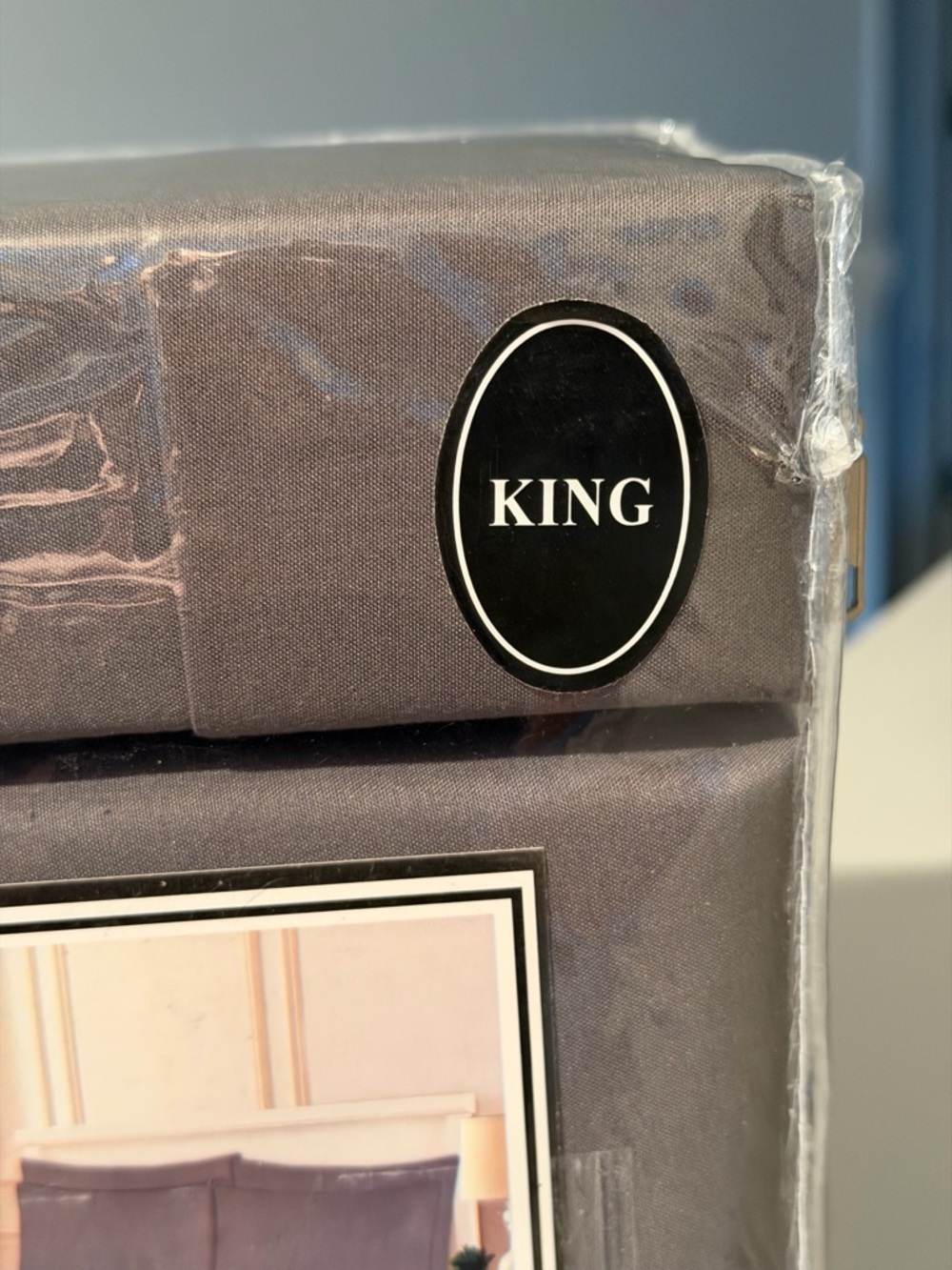 King Size 6-Piece Dyed Bedsheet Set - King, Charcoal Gray - Picture 6 of 6